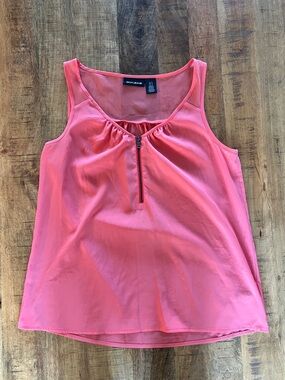 DKNY Jeans Coral Zip-Front Sleeveless Tank